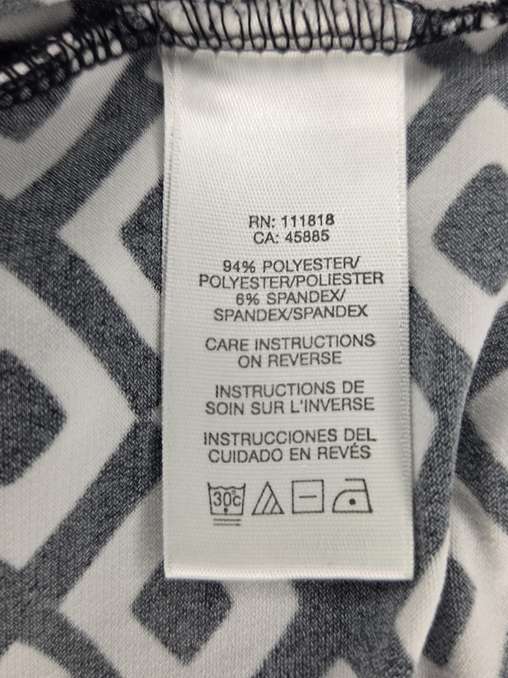 Michael Kors Black and White Geometric Sleeveless V-Neck Top Size Medium - Picture 7 of 8